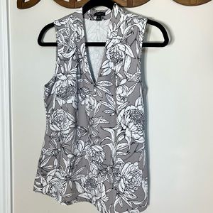 Sleeveless Ann Taylor floral blouse